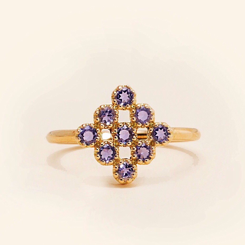 Bague Or Jaune 18 Carats, Iolite
