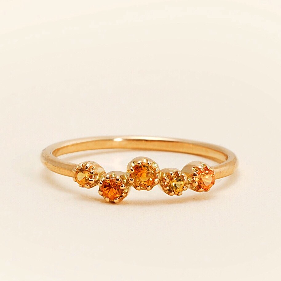 Bague Or Jaune 18 Carats, Saphir Jaune