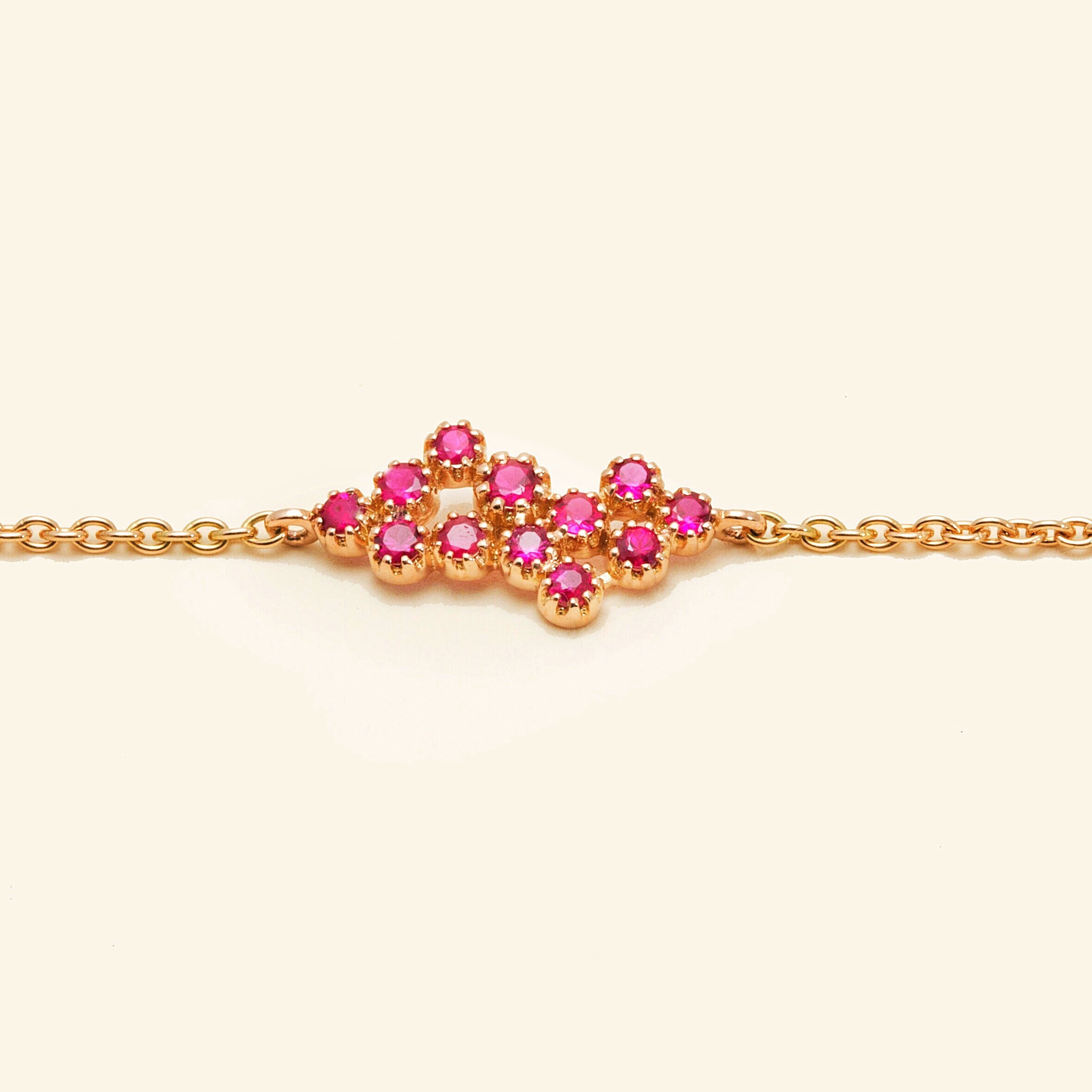 Bracelet Or ROSE 18 Carats, Rubis