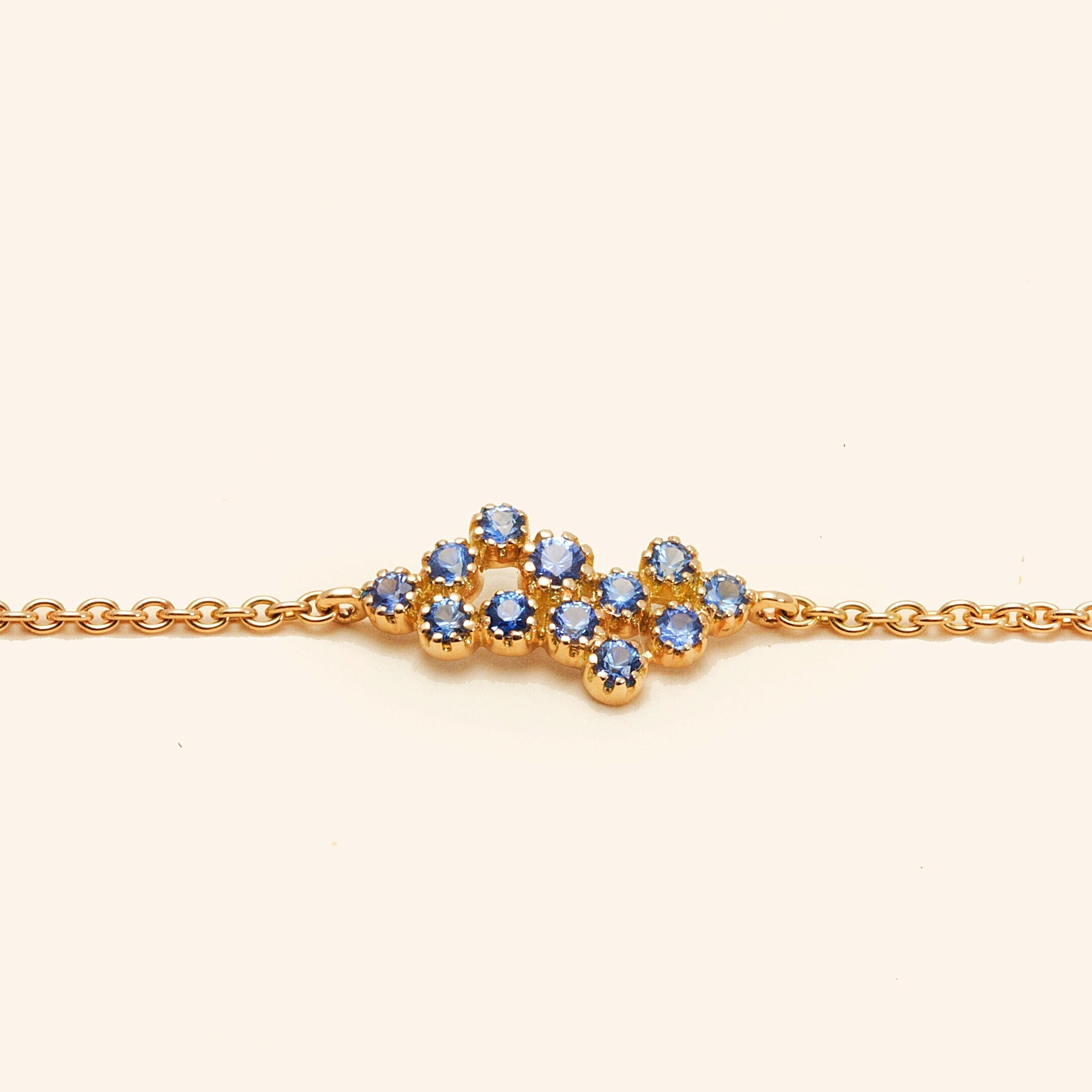 Bracelet Or Jaune 18 Carats, Saphir