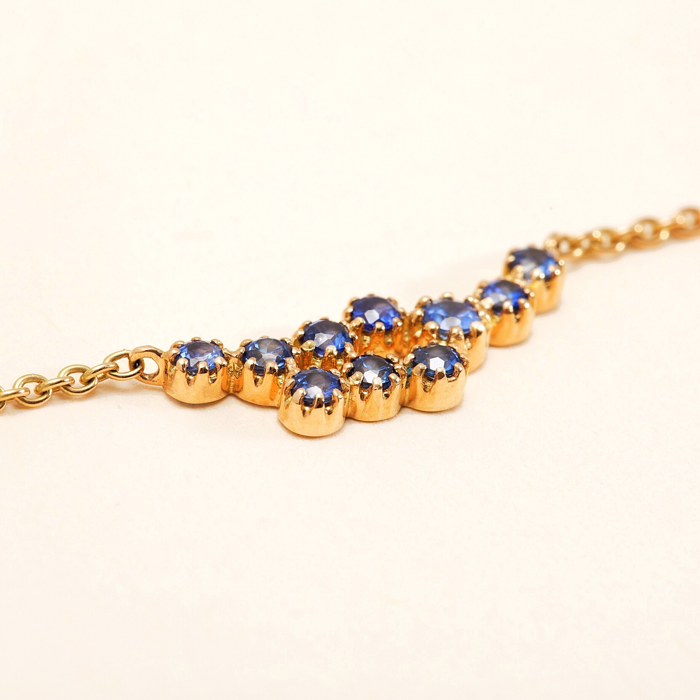 Collier Or Jaune 18 Carats, Saphir