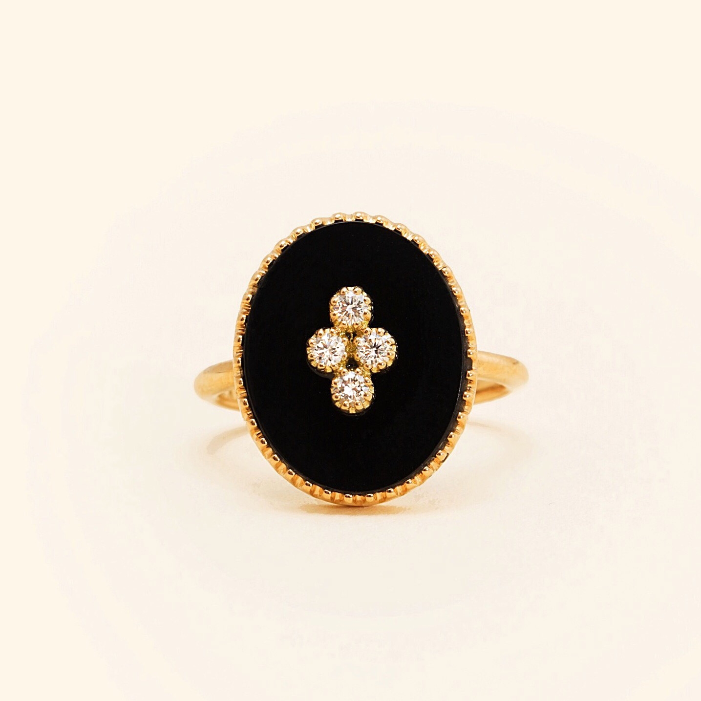 Bague Or Jaune 18 Carats, Onyx