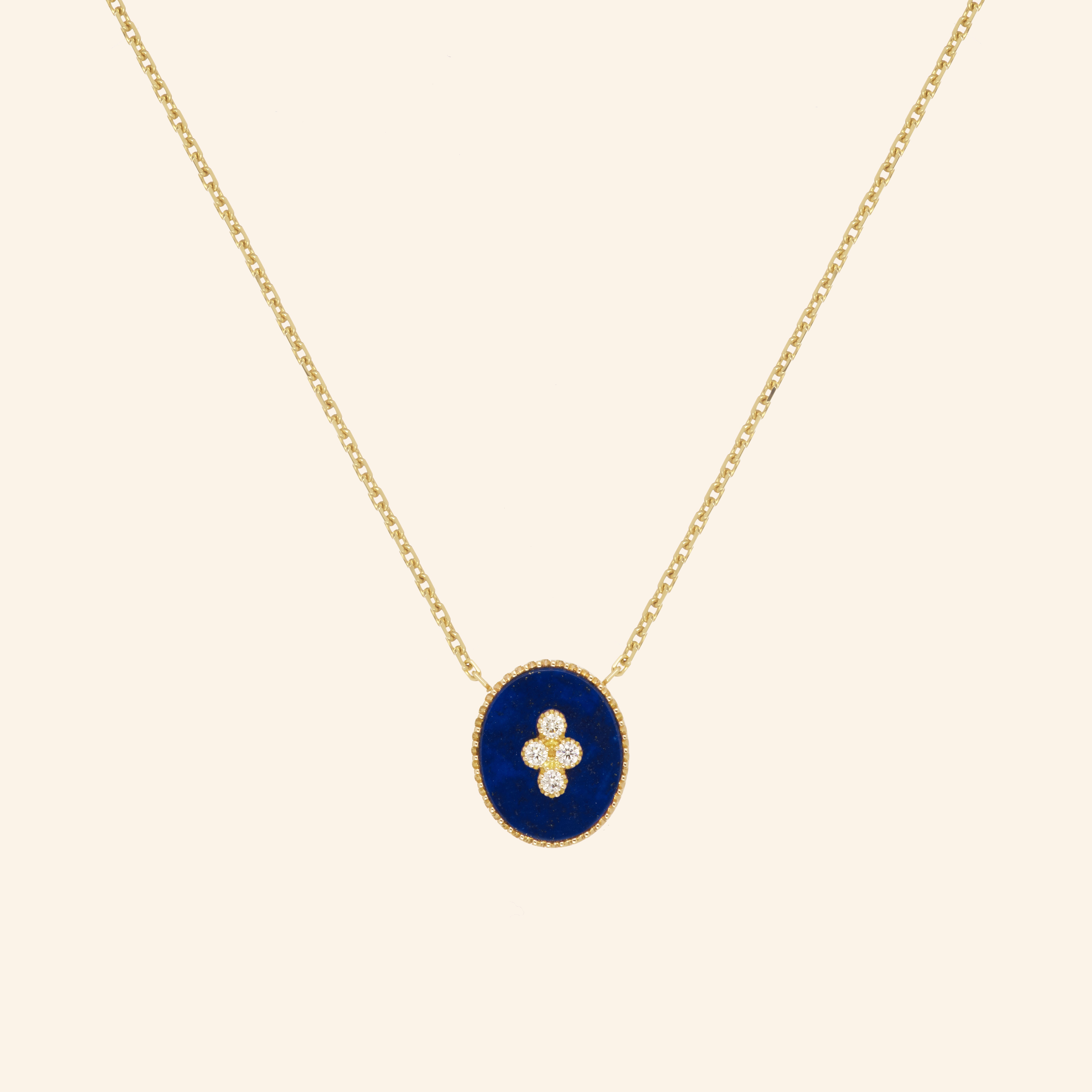 Collier Or Rose 18 carats Lapis Lazuli