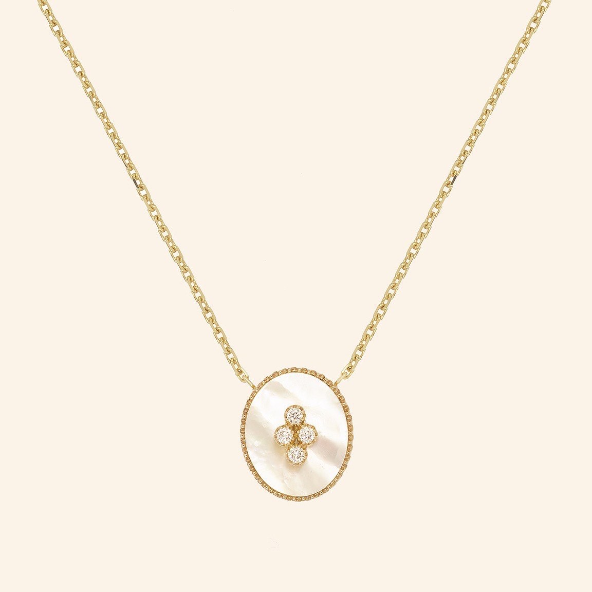 Collier OR ROSE 18 CARATS, NACRE