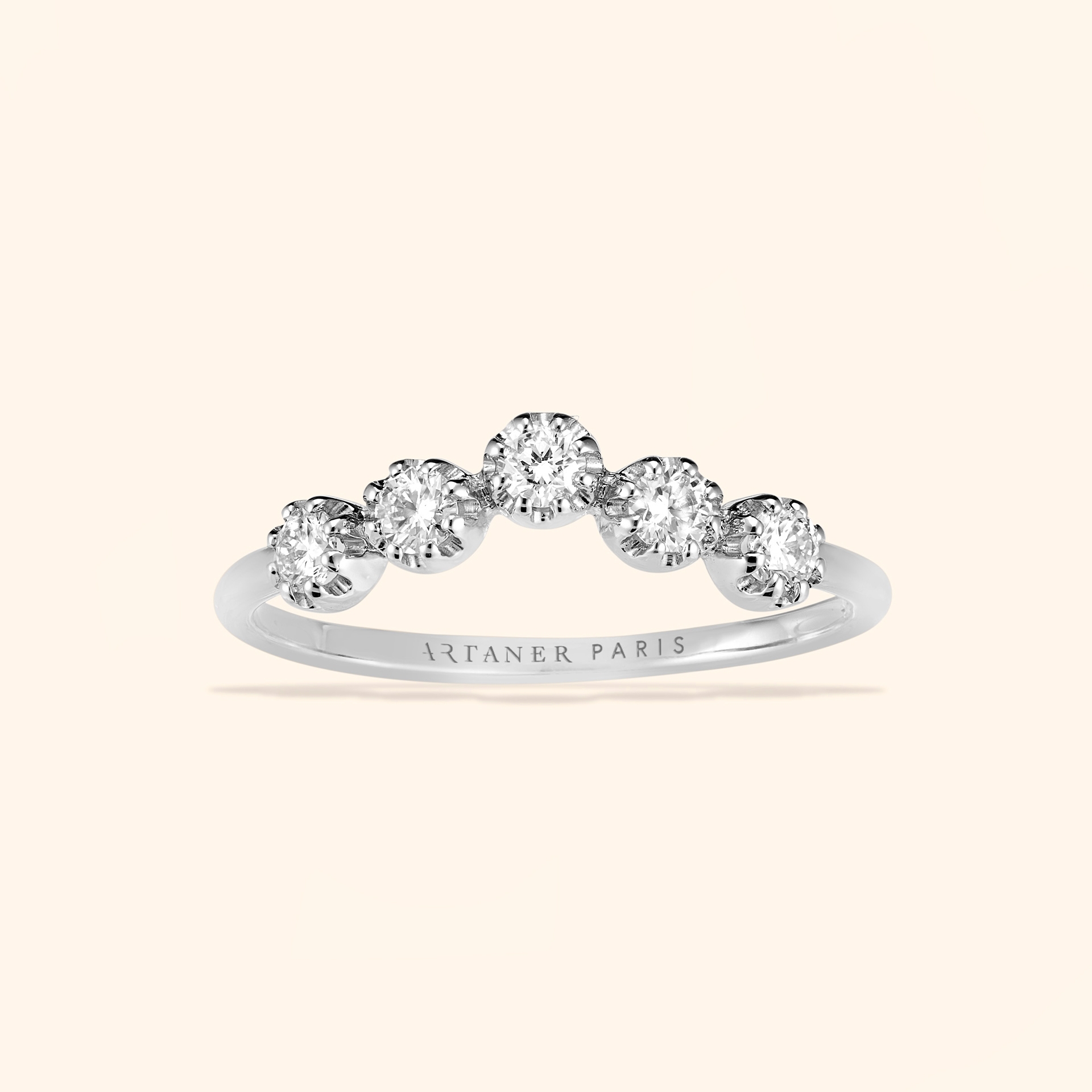 Bague Or Blanc 18 Carats, Diamant