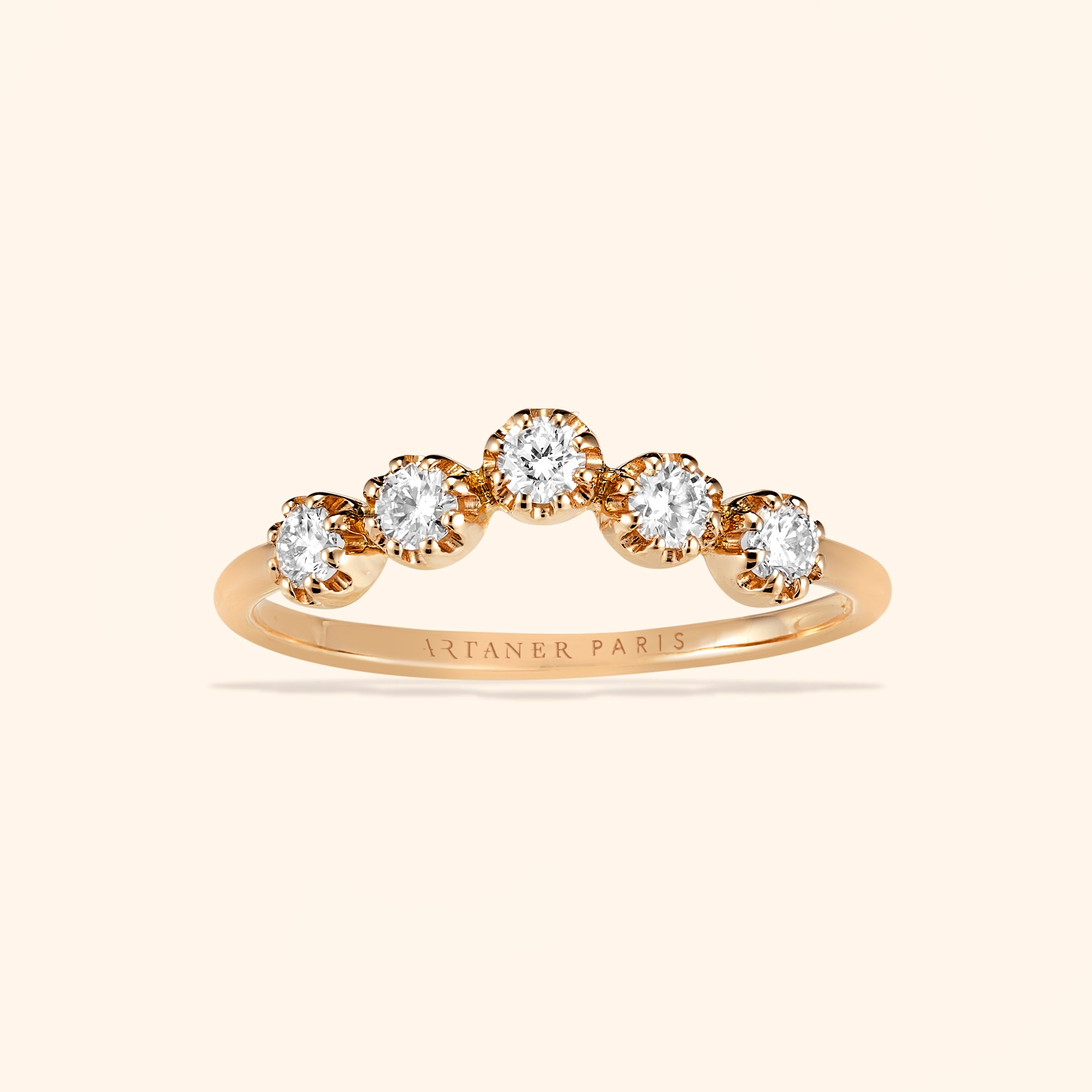 Bague Or Rose 18 Carats, Diamant