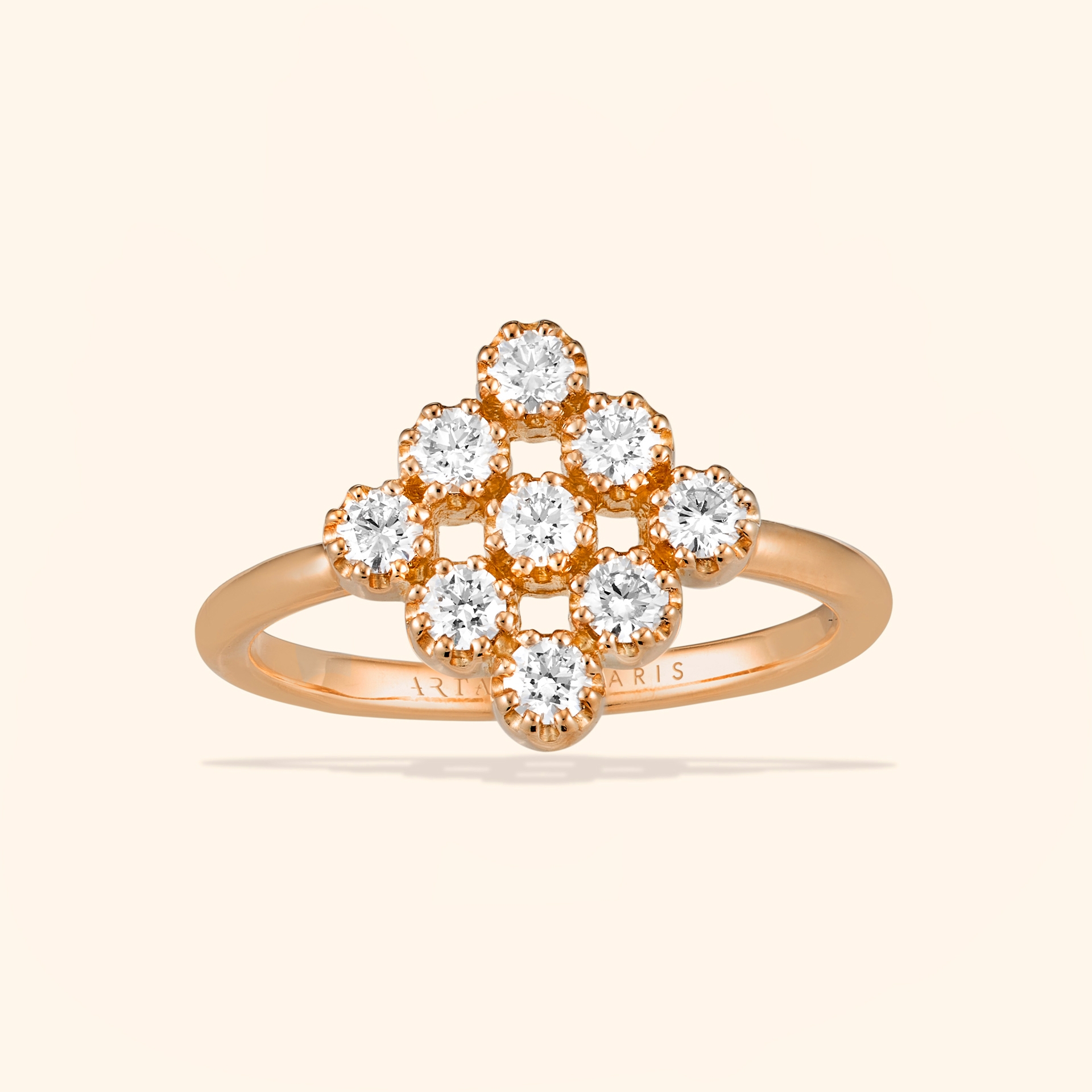 Bague Or Rose 18 Carats, Diamant