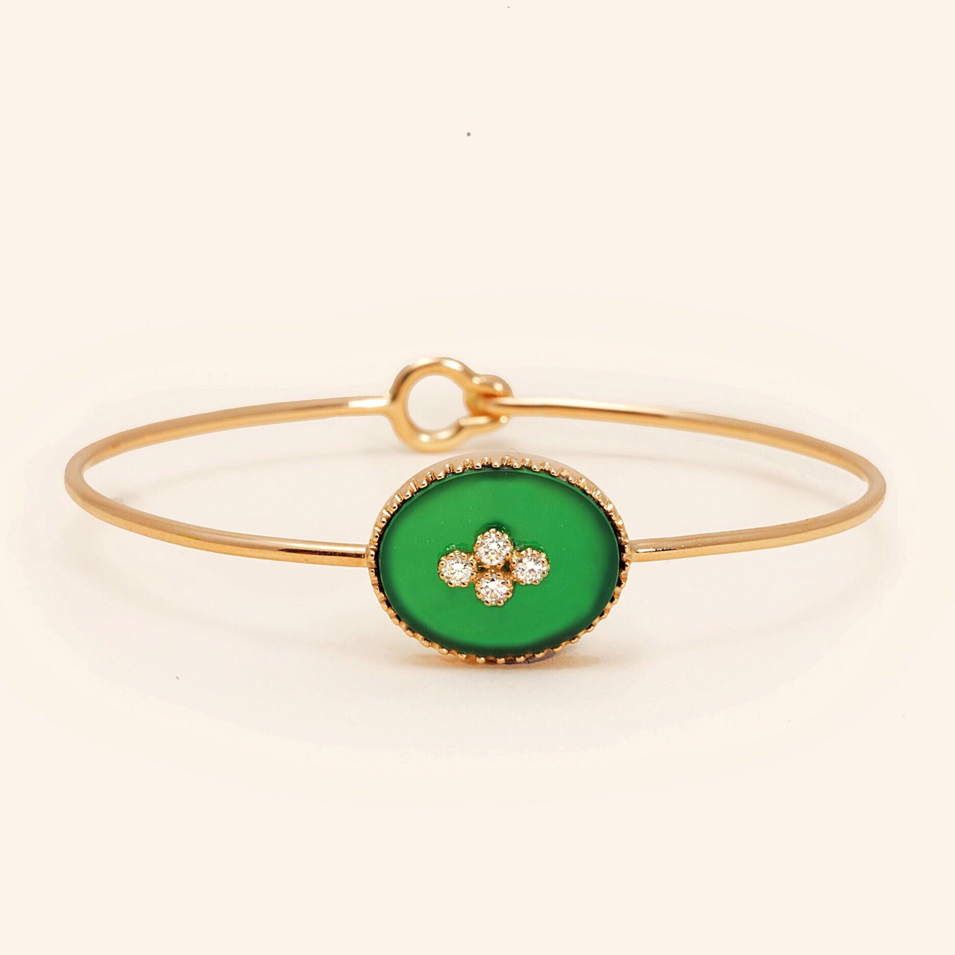 Bracelet Or Jaune 18 Carats, Agate