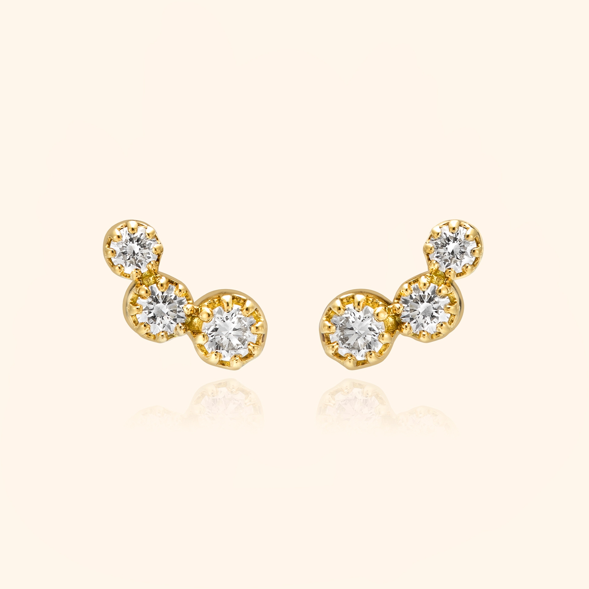 Boucles d'oreilles Or Jaune 18 carats, Diamant