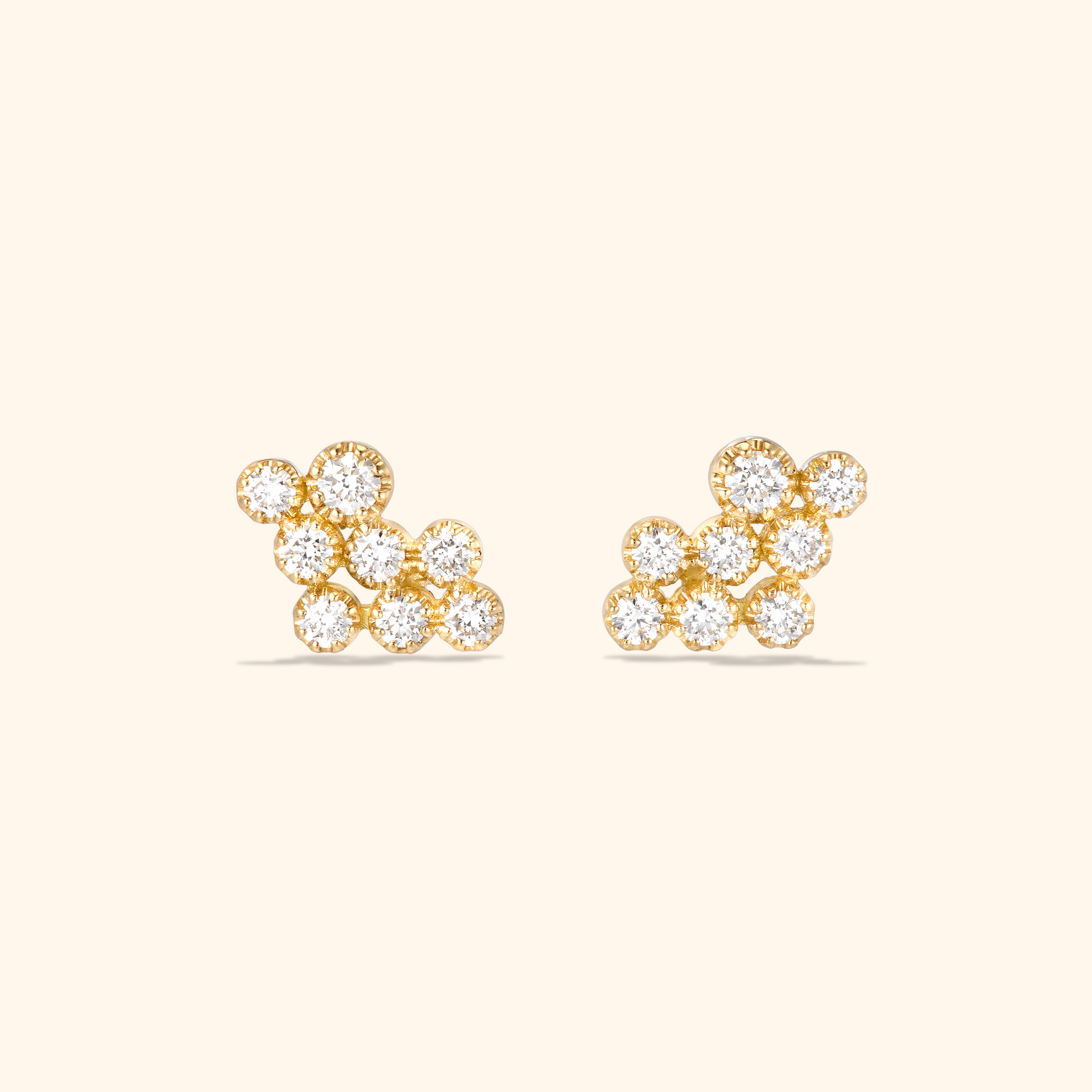 Boucles d'oreilles Or Jaune 18 Carats, Diamant