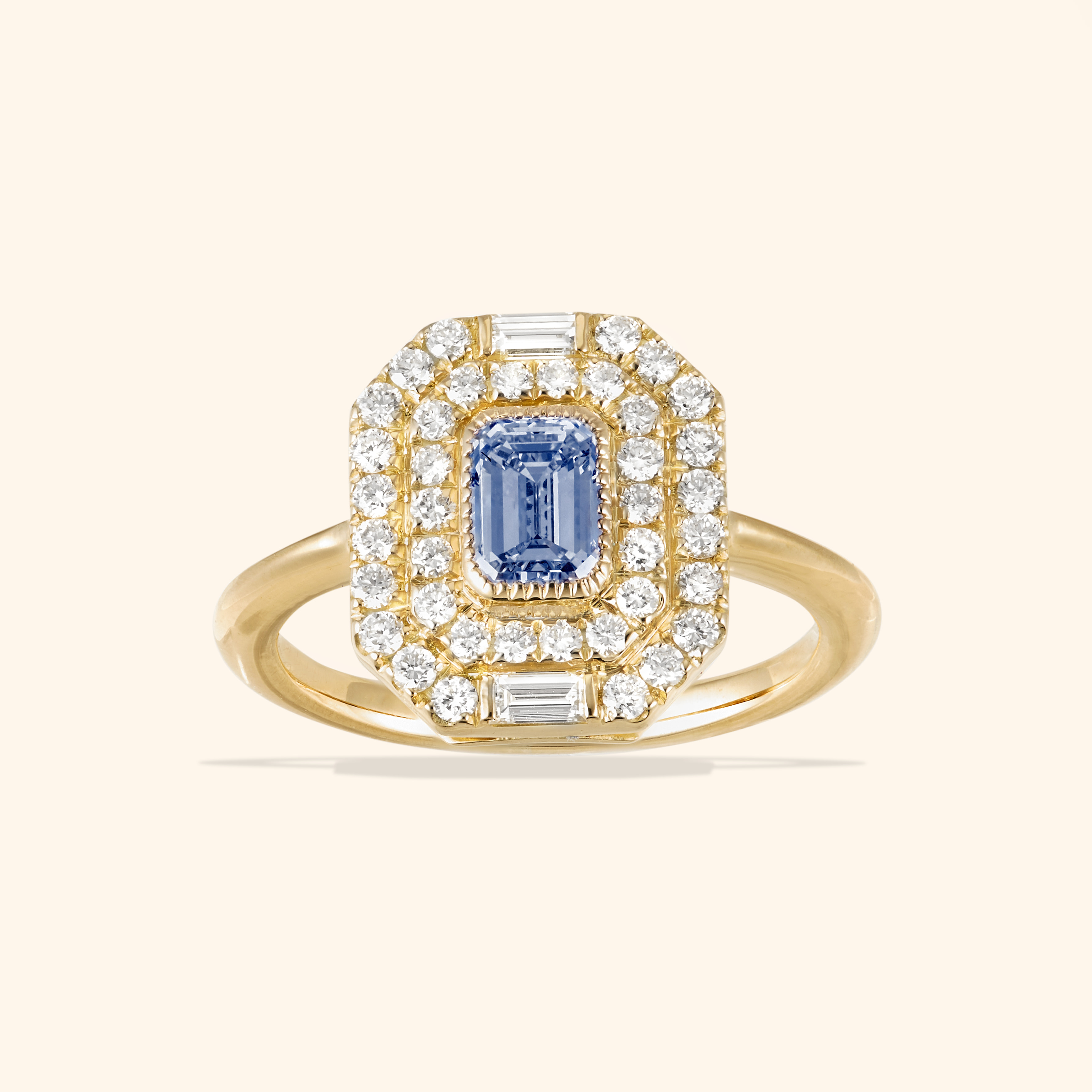 BAGUE RAPHAËLLE BLEU GRIS - Maison Artaner